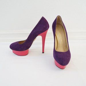 Charlotte Olympia Purple Platform Pumps Heels